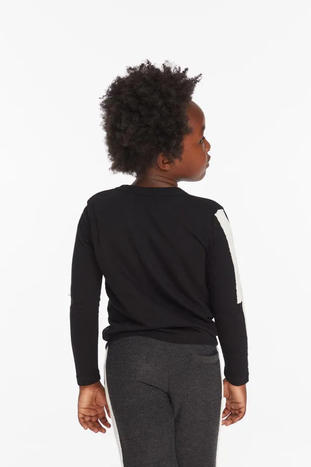 Kids Boys Chaser Brand Bolt Crew Neck Licorice Long Sleeve Tee