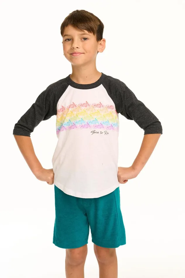 Kids Boys Chaser Brand Born To Ride Baseball Tee