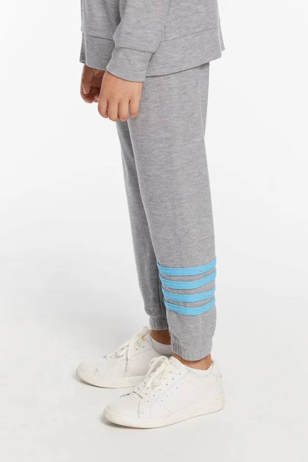 Kids Boys Chaser Brand Boys Heather Grey No Side Seam Jogger With Strapping