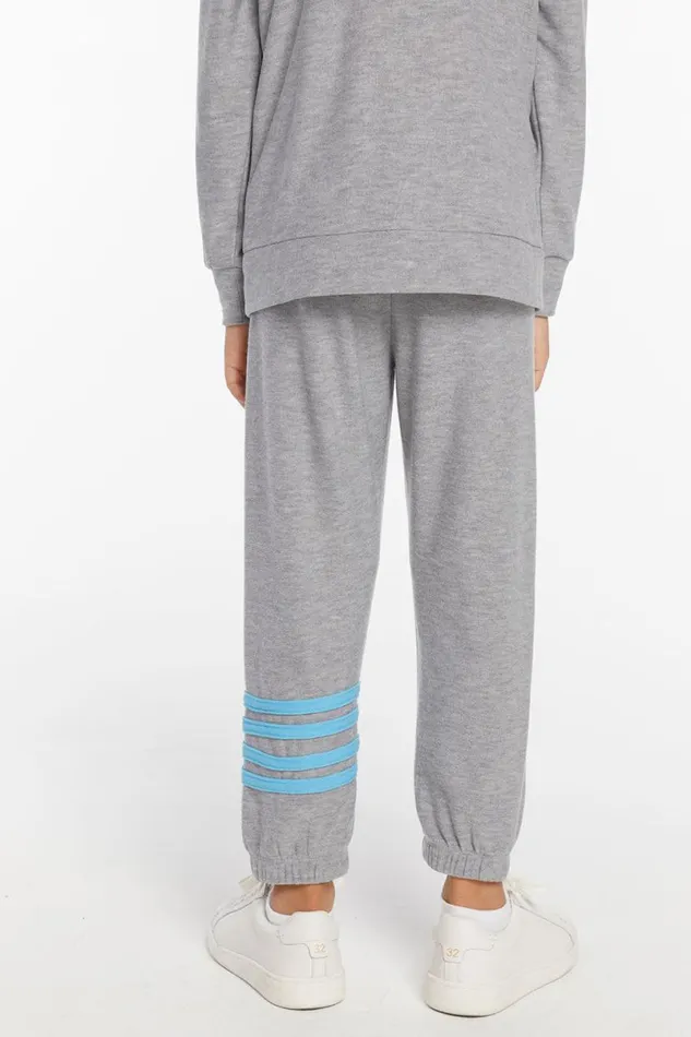 Kids Boys Chaser Brand Boys Heather Grey No Side Seam Jogger With Strapping