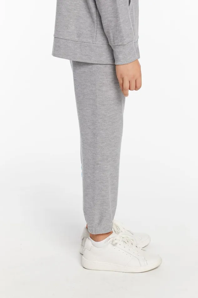 Kids Boys Chaser Brand Boys Heather Grey No Side Seam Jogger With Strapping