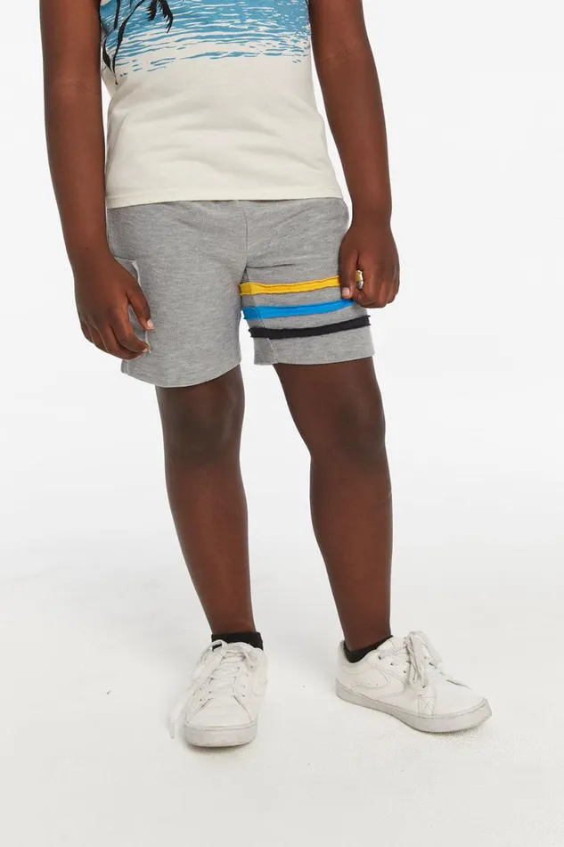 Kids Boys Chaser Brand Boys Heather Grey Short With Strapping