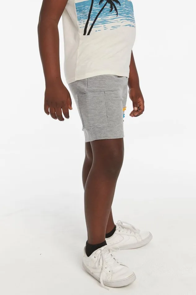 Kids Boys Chaser Brand Boys Heather Grey Short With Strapping