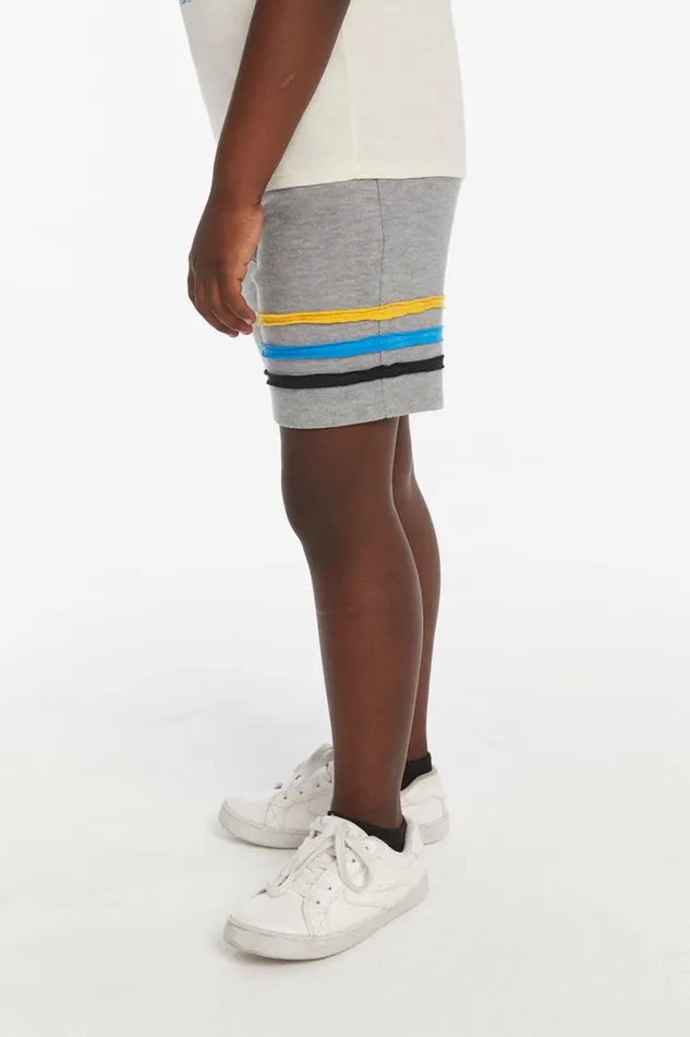 Kids Boys Chaser Brand Boys Heather Grey Short With Strapping