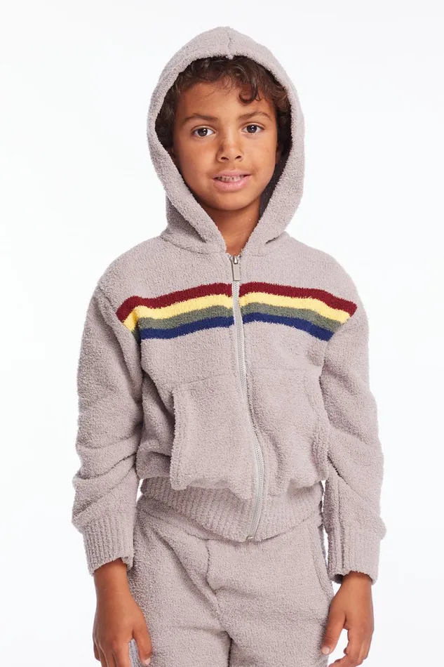 Kids Boys Chaser Brand Boys Heather Grey Zip Up Hoodie