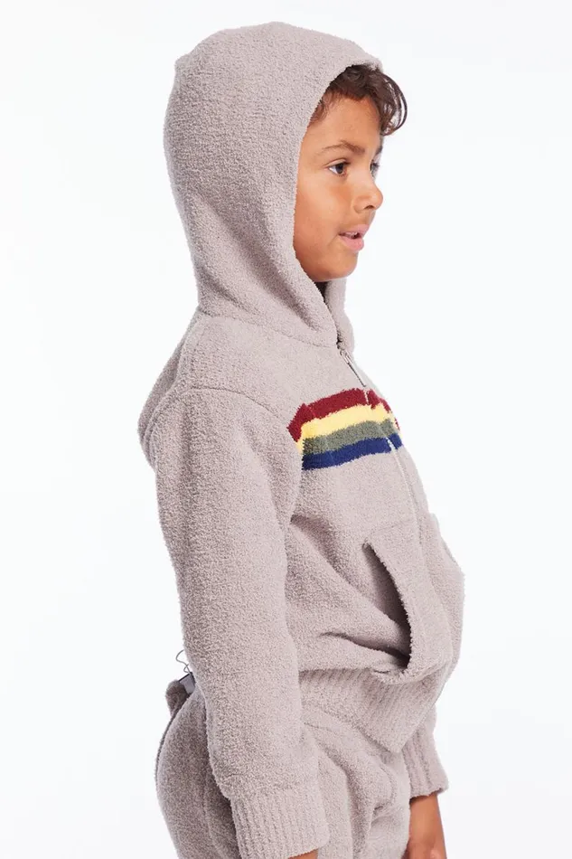 Kids Boys Chaser Brand Boys Heather Grey Zip Up Hoodie