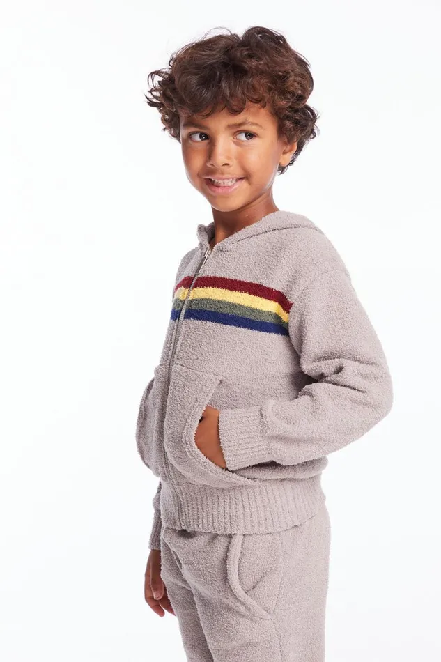 Kids Boys Chaser Brand Boys Heather Grey Zip Up Hoodie