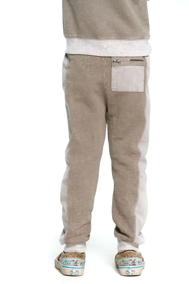 Kids Boys Chaser Brand Boys Linen French Terry Jogger With Zippers