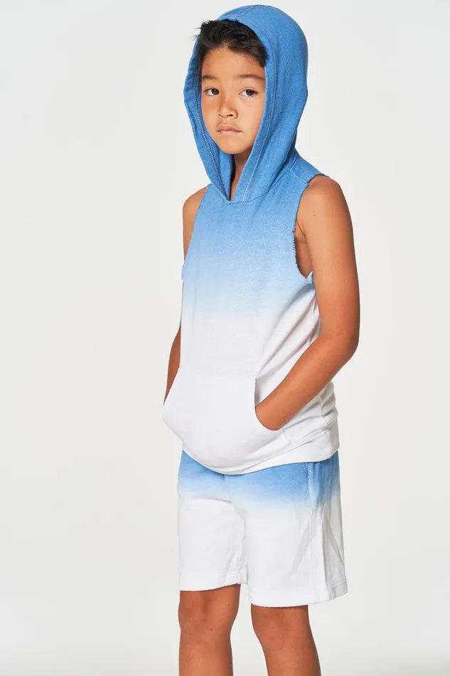 Kids Boys Chaser Brand Boys Linen French Terry Sleeveless Muscle Pullover Hoodie