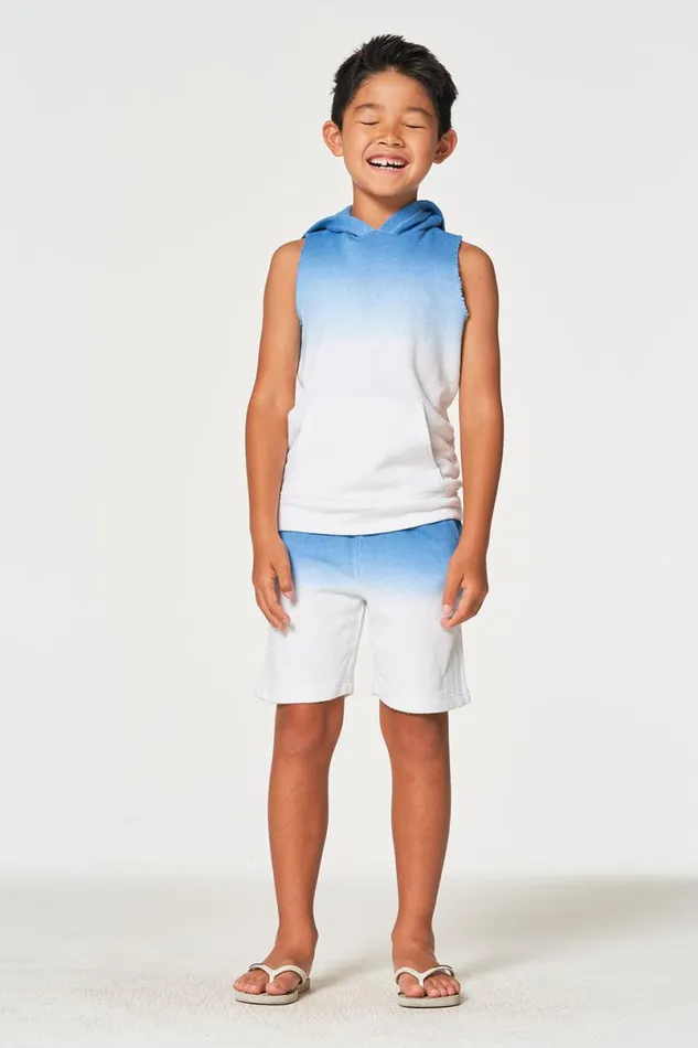 Kids Boys Chaser Brand Boys Linen French Terry Sleeveless Muscle Pullover Hoodie