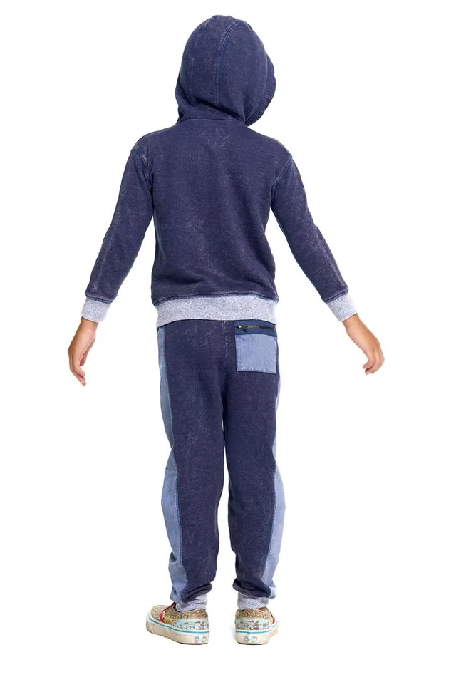 Kids Boys Chaser Brand Boys Linen French Terry Zip Up Hoodie With Zippers