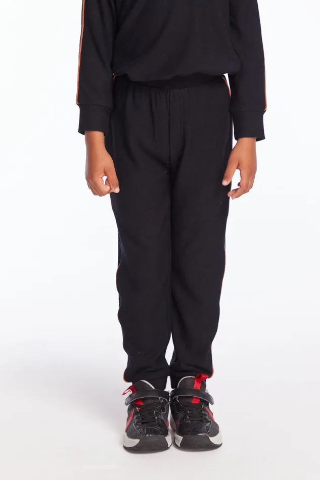 Kids Boys Chaser Brand Boys True Black Track Pant With Piping
