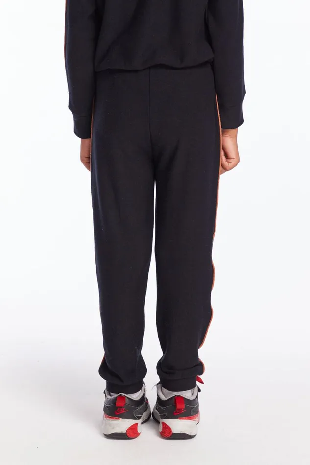 Kids Boys Chaser Brand Boys True Black Track Pant With Piping