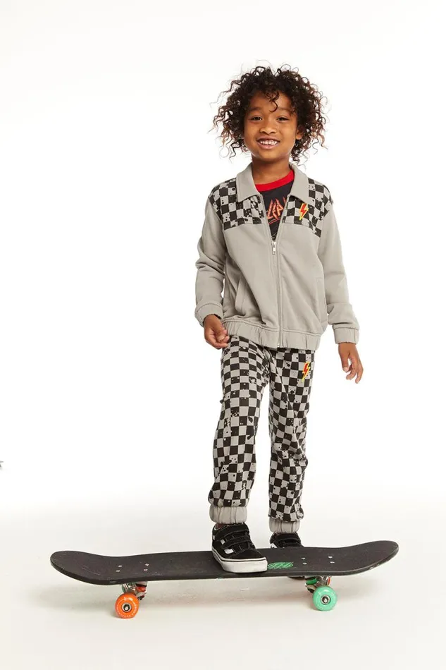 Kids Boys Chaser Brand Brody Splatter Checker Jacket