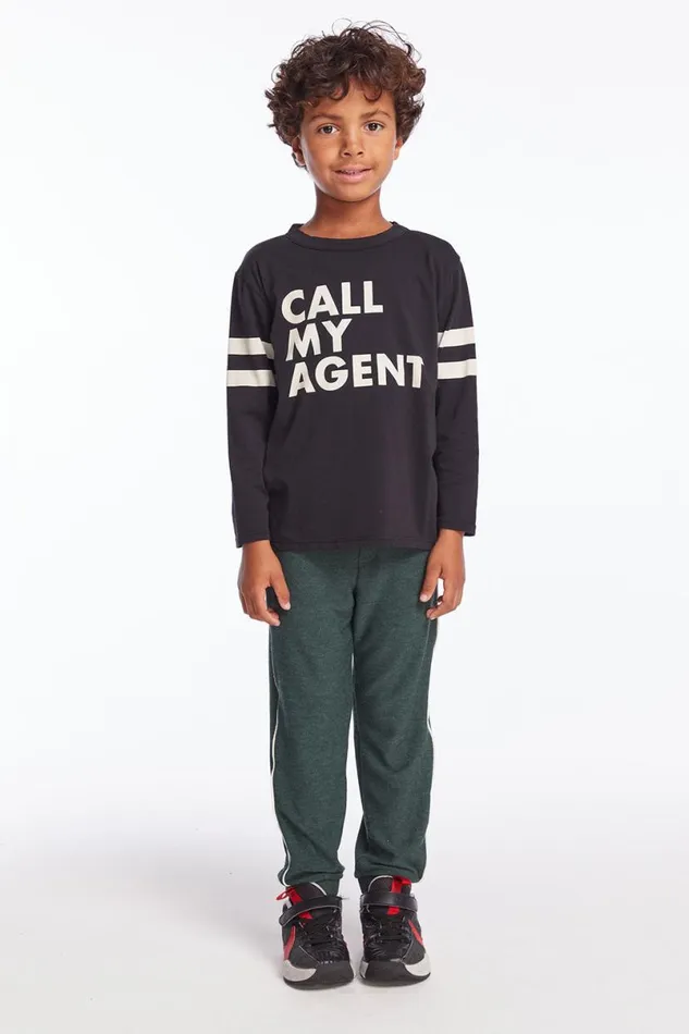 Kids Boys Chaser Brand Call My Agent Boys Cloud Jersey Long Sleeve