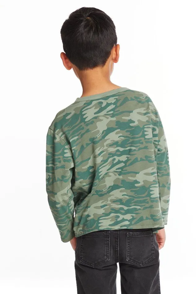 Kids Boys Chaser Brand Chill Out Boys Long Sleeve Crew Neck Tee