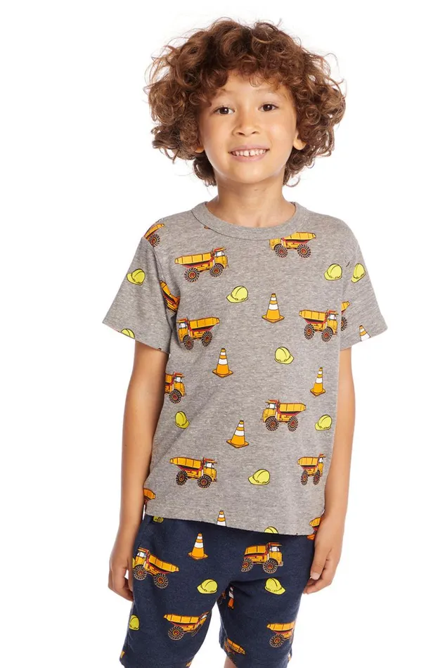 Kids Boys Chaser Brand Construction Zone Boys Crew Neck Tee