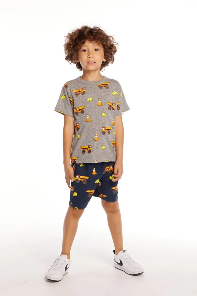 Kids Boys Chaser Brand Construction Zone Boys Crew Neck Tee