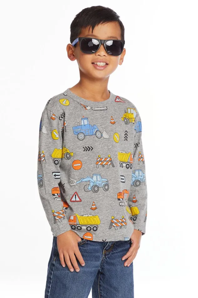 Kids Boys Chaser Brand Construction Zone Long Sleeve Tee