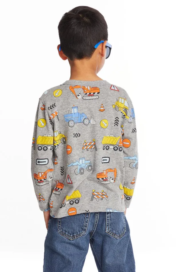 Kids Boys Chaser Brand Construction Zone Long Sleeve Tee