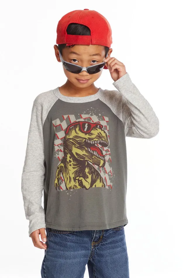 Kids Boys Chaser Brand Cool Dino Boys Long Sleeve Tee