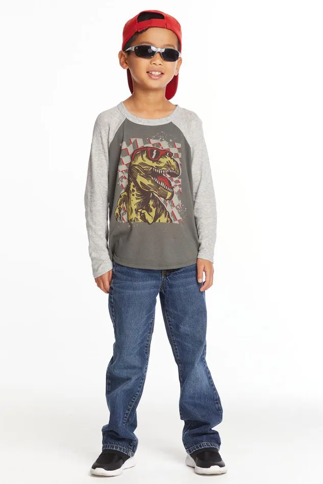 Kids Boys Chaser Brand Cool Dino Boys Long Sleeve Tee