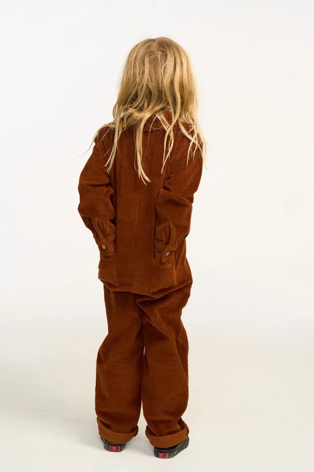 Kids Boys Chaser Brand David Walnut Brown Corduroy Jumpsuit