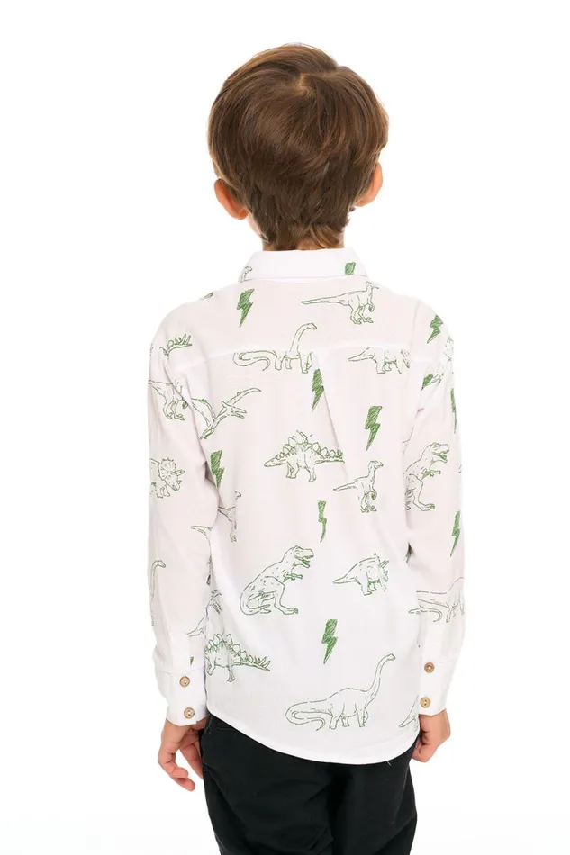 Kids Boys Chaser Brand Dino Button Down