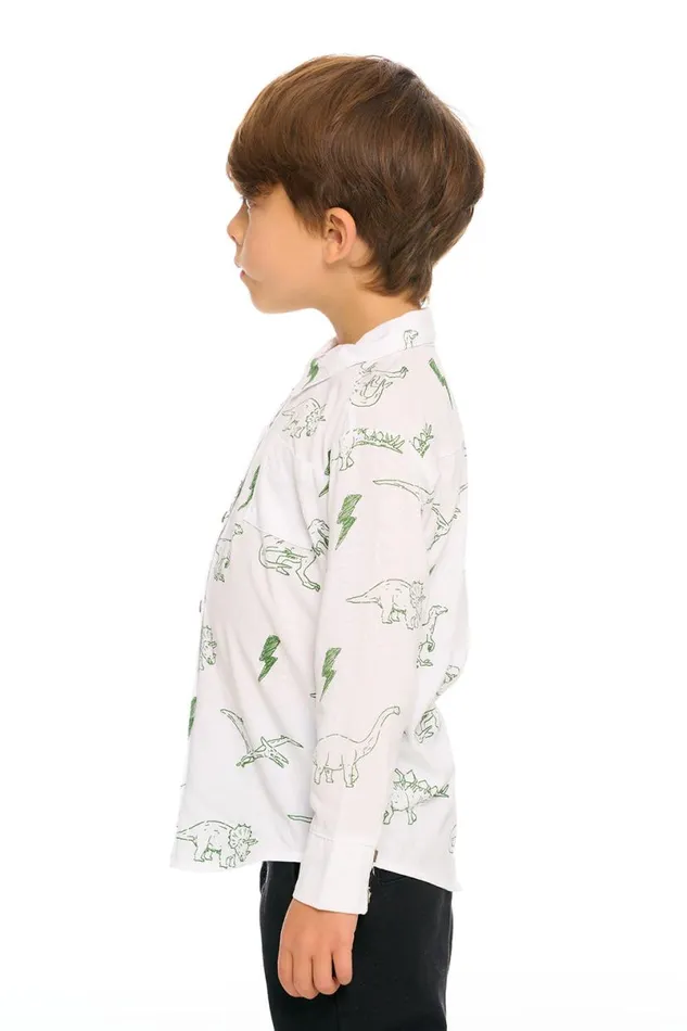 Kids Boys Chaser Brand Dino Button Down
