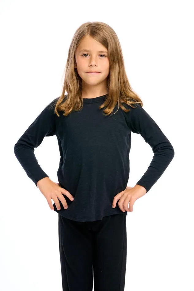Kids Boys Chaser Brand Gauze Jersey Long Sleeve Blocked Raglan Baseball Tee