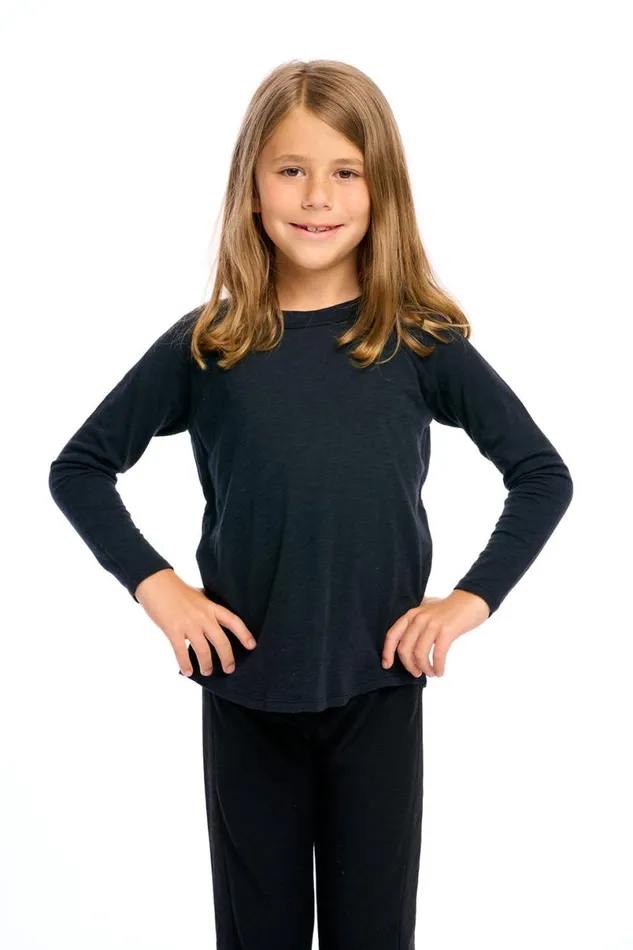 Kids Boys Chaser Brand Gauze Jersey Long Sleeve Blocked Raglan Baseball Tee