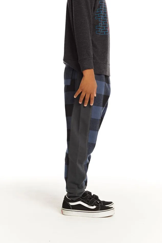 Kids Boys Chaser Brand Ghost Plaid Side Panel Jogger