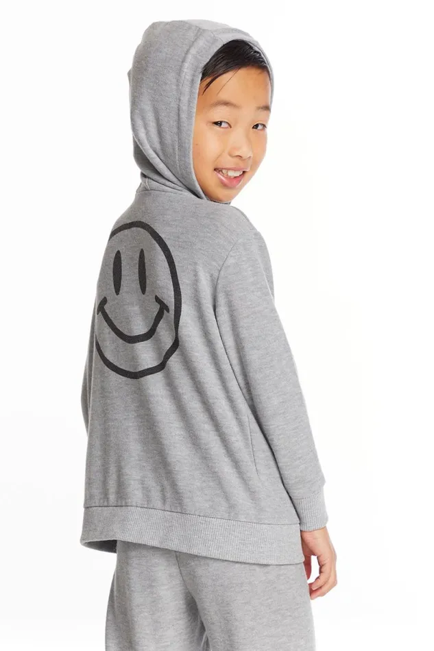 Kids Boys Chaser Brand Good Times Boys Long Sleeve Zip Up Hoodie