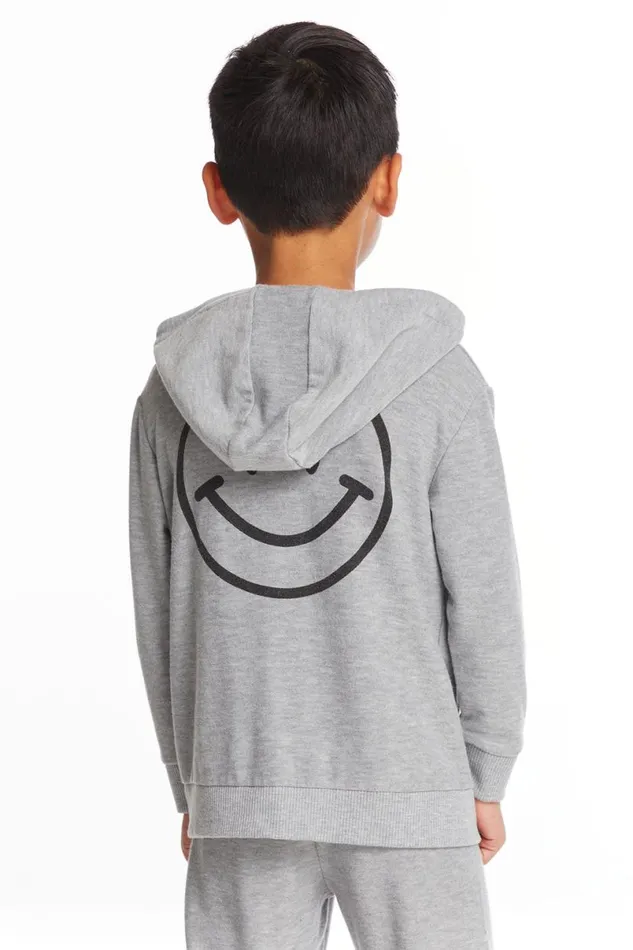 Kids Boys Chaser Brand Good Times Boys Long Sleeve Zip Up Hoodie