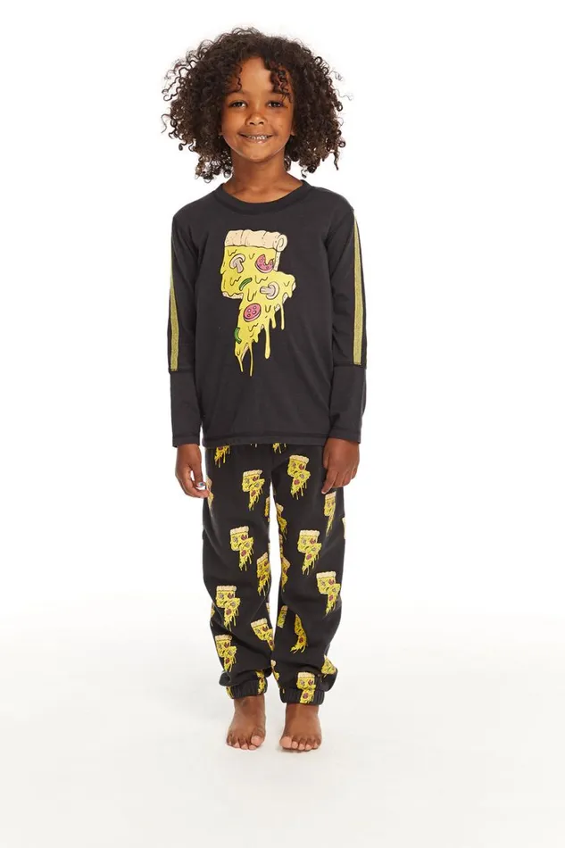 Kids Boys Chaser Brand Lightning Pizza Long Sleeve Pullover