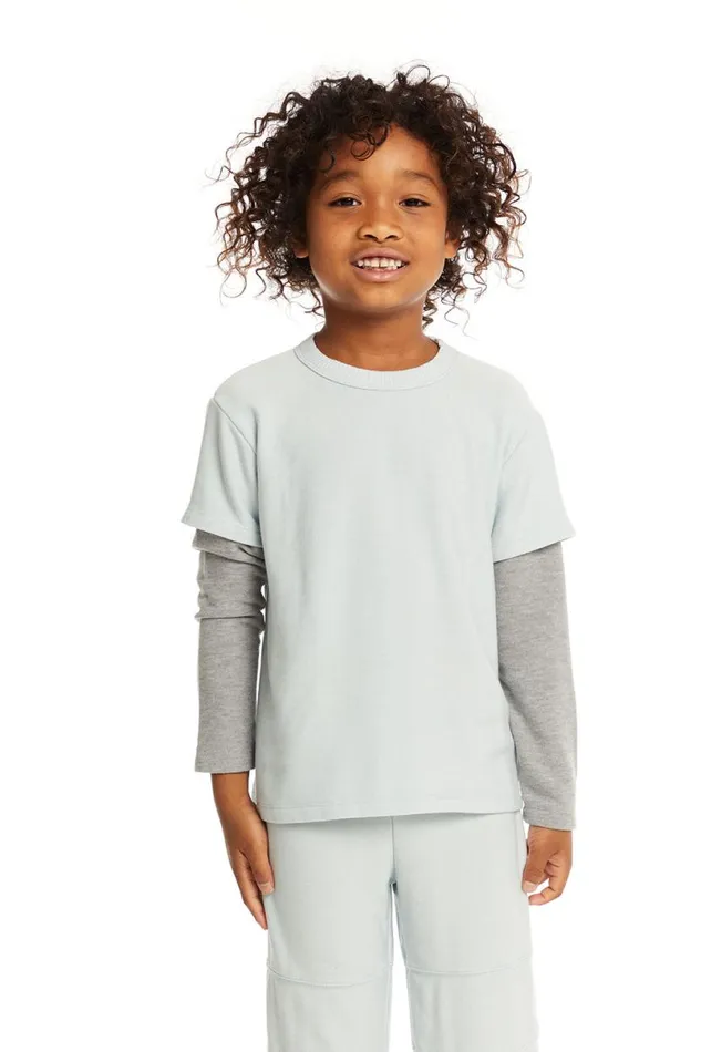 Kids Boys Chaser Brand Long And Short Sleeve Blue Bird Tee
