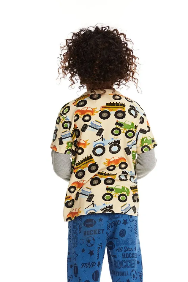Kids Boys Chaser Brand Long And Short Sleeve Monster Truck Tee
