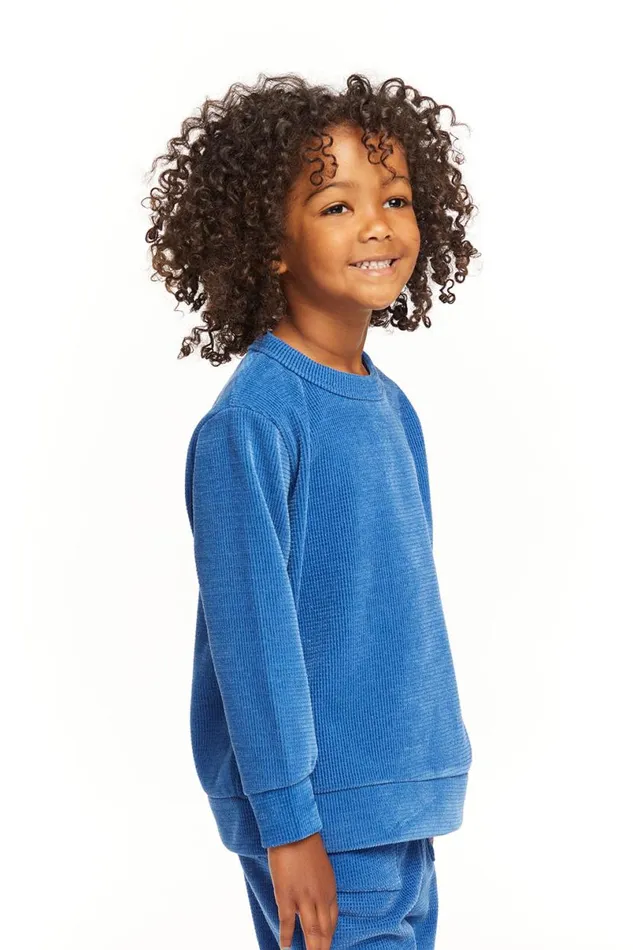 Kids Boys Chaser Brand Long Sleeve Peacock Crew Neck Pullover