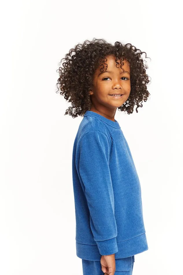 Kids Boys Chaser Brand Long Sleeve Peacock Crew Neck Pullover
