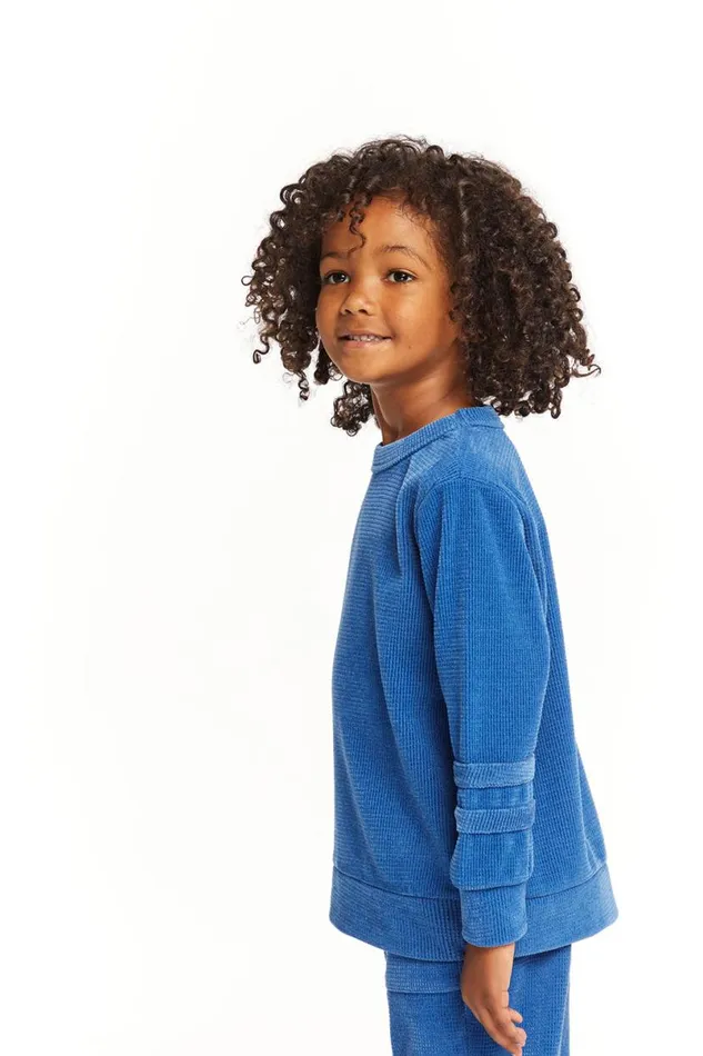 Kids Boys Chaser Brand Long Sleeve Peacock Crew Neck Pullover