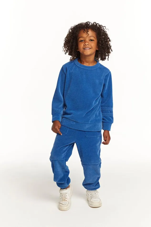 Kids Boys Chaser Brand Long Sleeve Peacock Crew Neck Pullover
