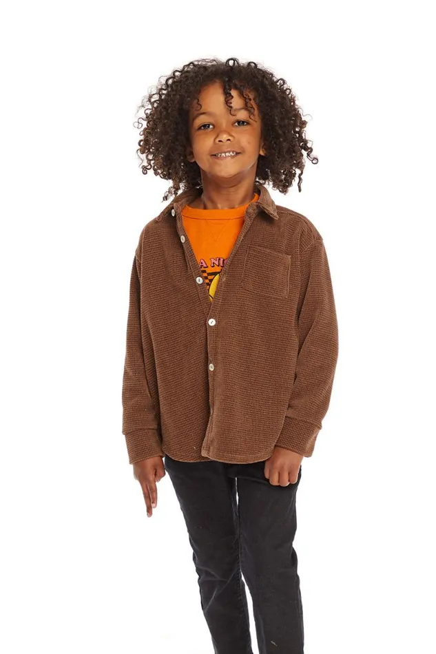 Kids Boys Chaser Brand Long Sleeve Quartz Button Down Collar Shirt