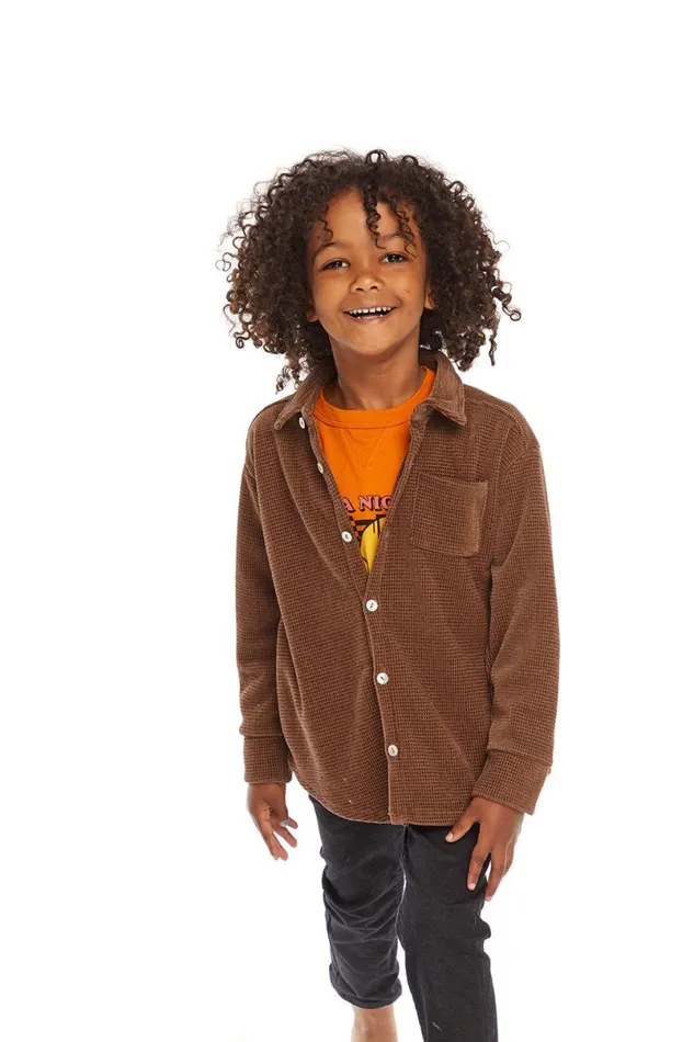 Kids Boys Chaser Brand Long Sleeve Quartz Button Down Collar Shirt