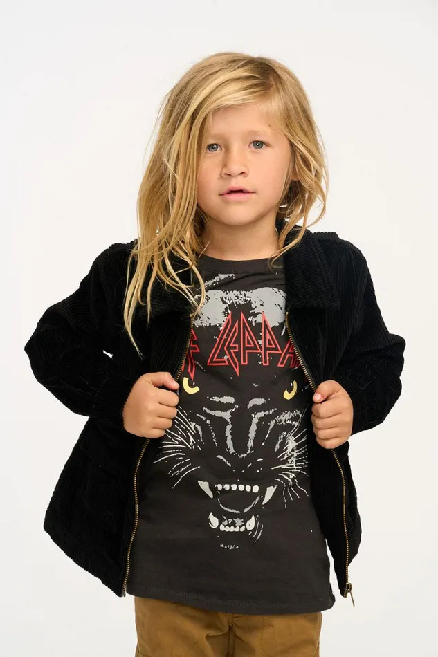 Kids Boys Chaser Brand Martin Raven Black Zip Up Corduroy Jacket