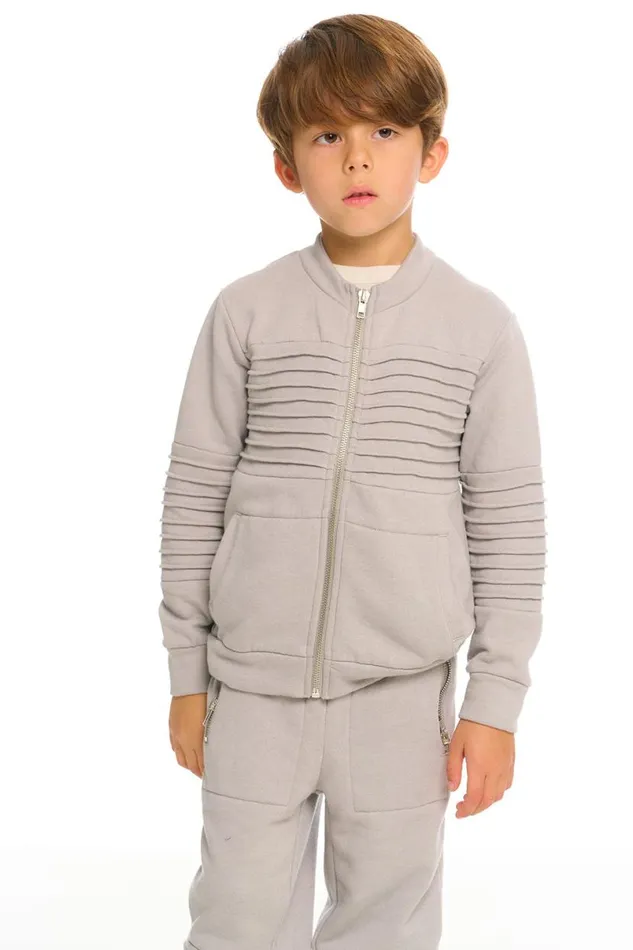 Kids Boys Chaser Brand Mock Neck Moto Zip Jacket