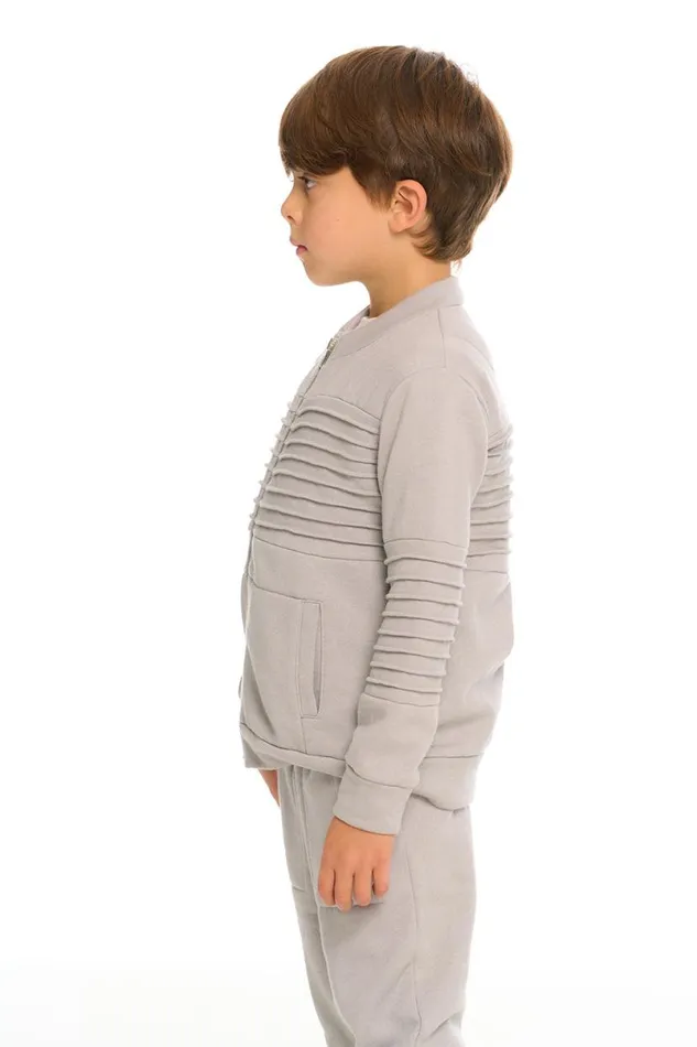 Kids Boys Chaser Brand Mock Neck Moto Zip Jacket