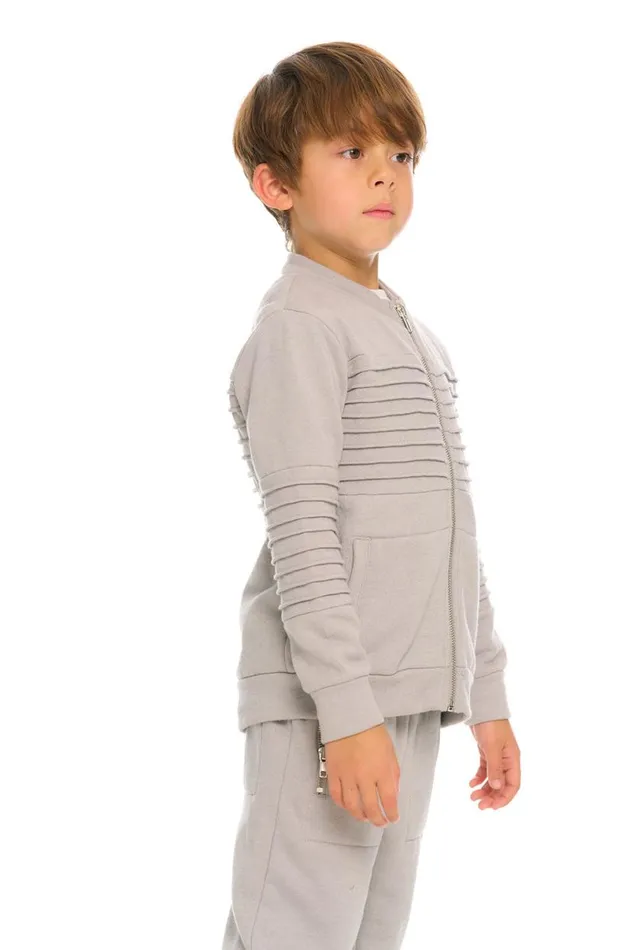 Kids Boys Chaser Brand Mock Neck Moto Zip Jacket
