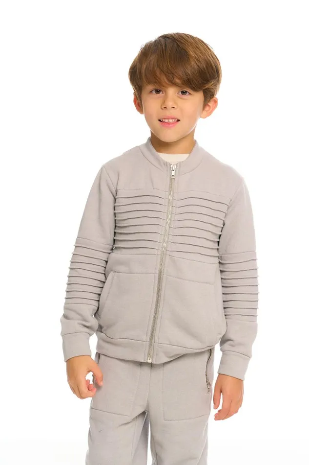 Kids Boys Chaser Brand Mock Neck Moto Zip Jacket