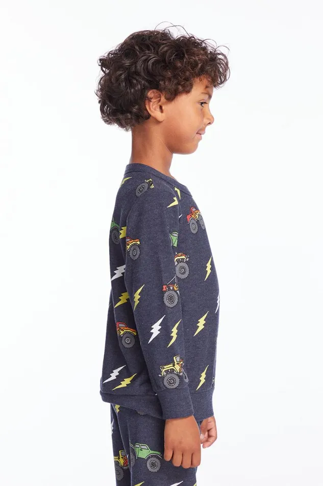 Kids Boys Chaser Brand Monster Truck Rally Boys Long Sleeve