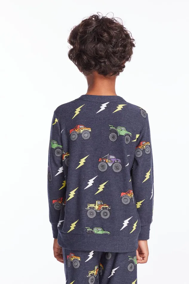 Kids Boys Chaser Brand Monster Truck Rally Boys Long Sleeve